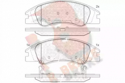 R BRAKE rb1708 -  Комплект тормозных колодок, дисковый тормоз